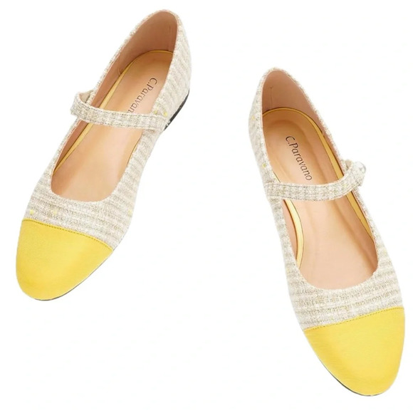 New C.Paravano Women's Flats Shoes Round Toe Ballet Flats with Strap - Picture 2 of 9